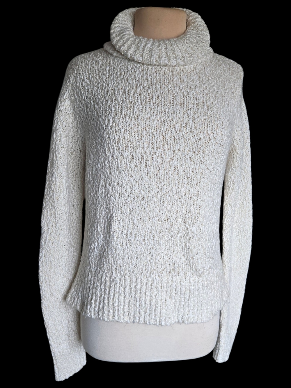 Rip Curl Cream Textured Turtleneck Sweater